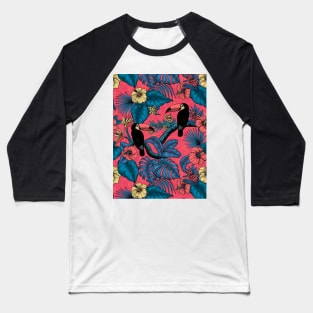 Toucan garden in red and blue Baseball T-Shirt